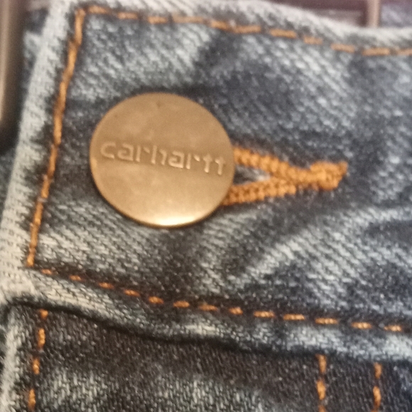 Carhartt Big Mens Denim Relaxed Fit Jean in Color Bay BD5119-M Size 48 x 32 EUC - Picture 12 of 15